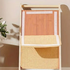 Tapis grattoir en chanvre naturel sur support en bois, surface tissée
