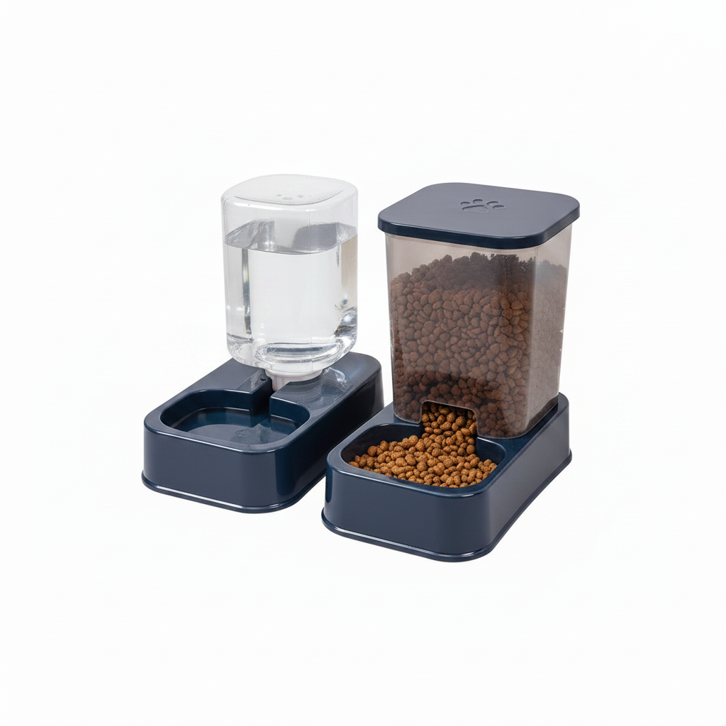 Distributeur Automatique de Nourriture pour Chat & Chien — 1,5L + Fontaine 1,2L