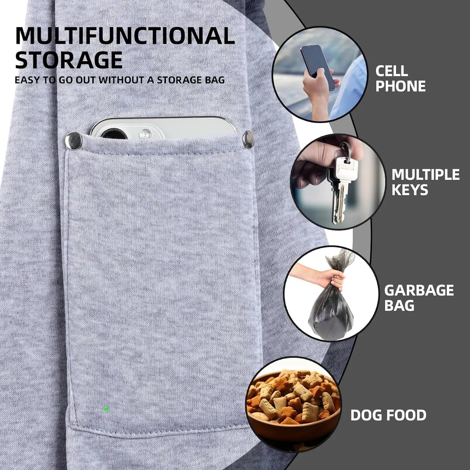 Détail tissu et coutures de l'écharpe de portage sling pour chat – doux et résistant multi fonction