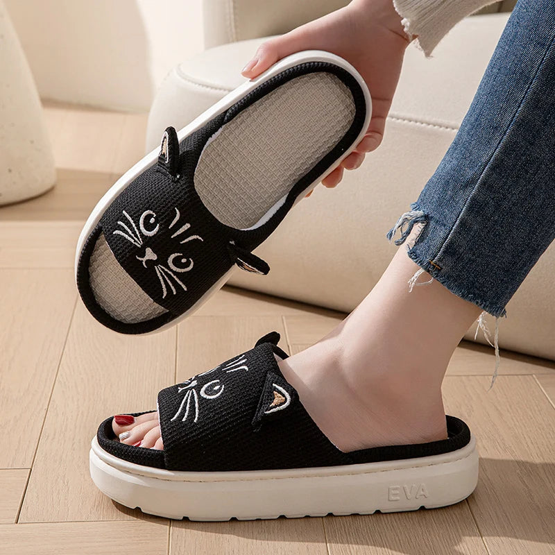 Mules Plateforme Motif Animal Femme – Chaussons Légers Intérieur/Extérieur