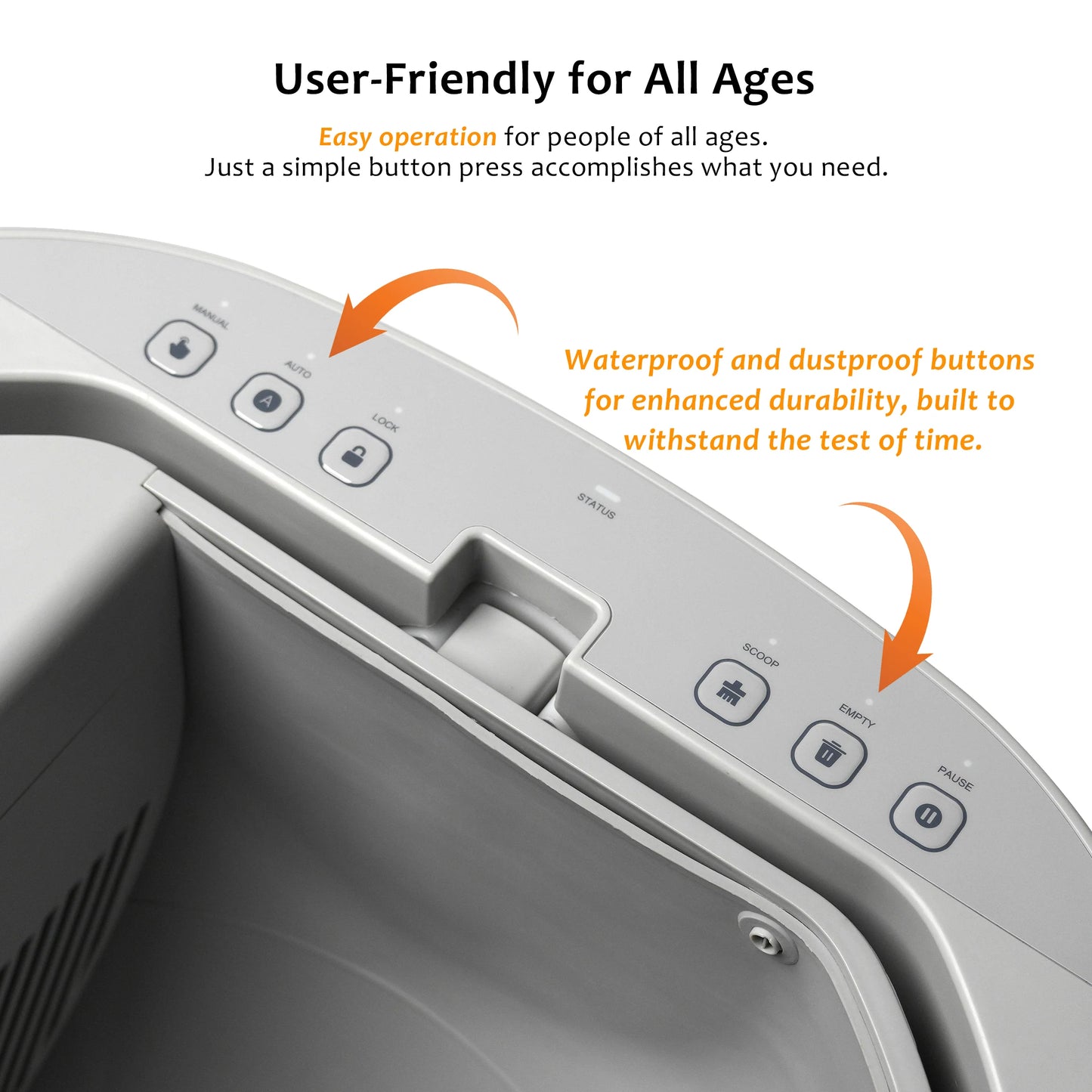 Furoomate Litière Autonettoyante – Design Ouvert, Extra-Large, Multi-Chats