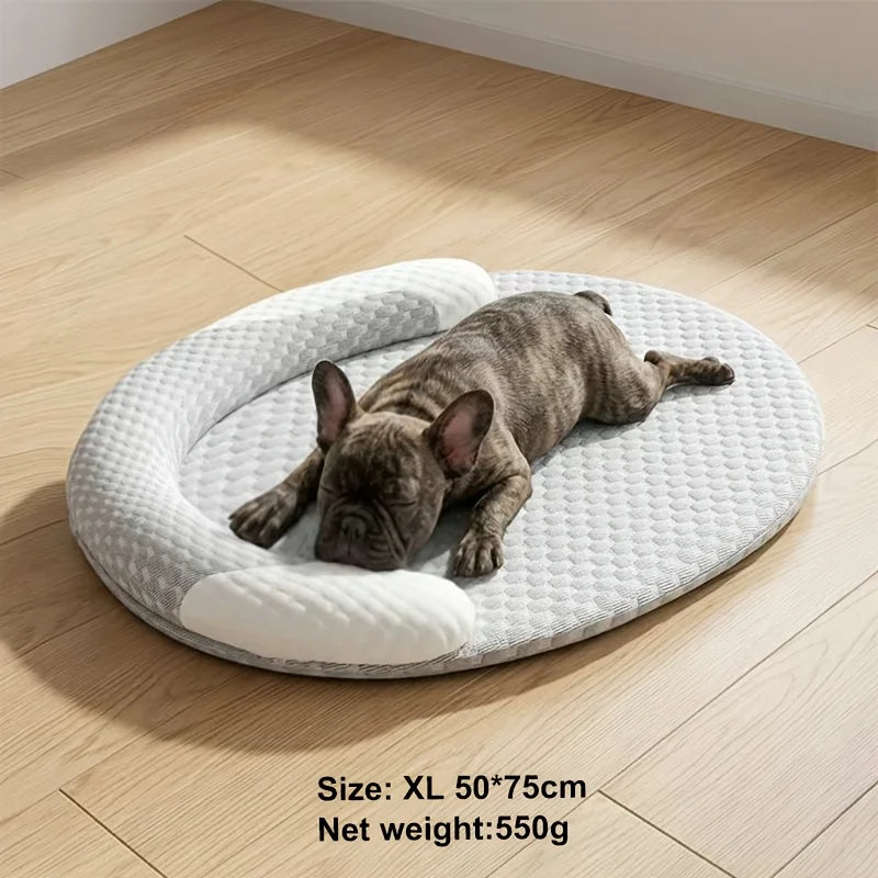 Tapis Rafraîchissant Chat & Chien – Mousse Mémoire & Coussin Cervical