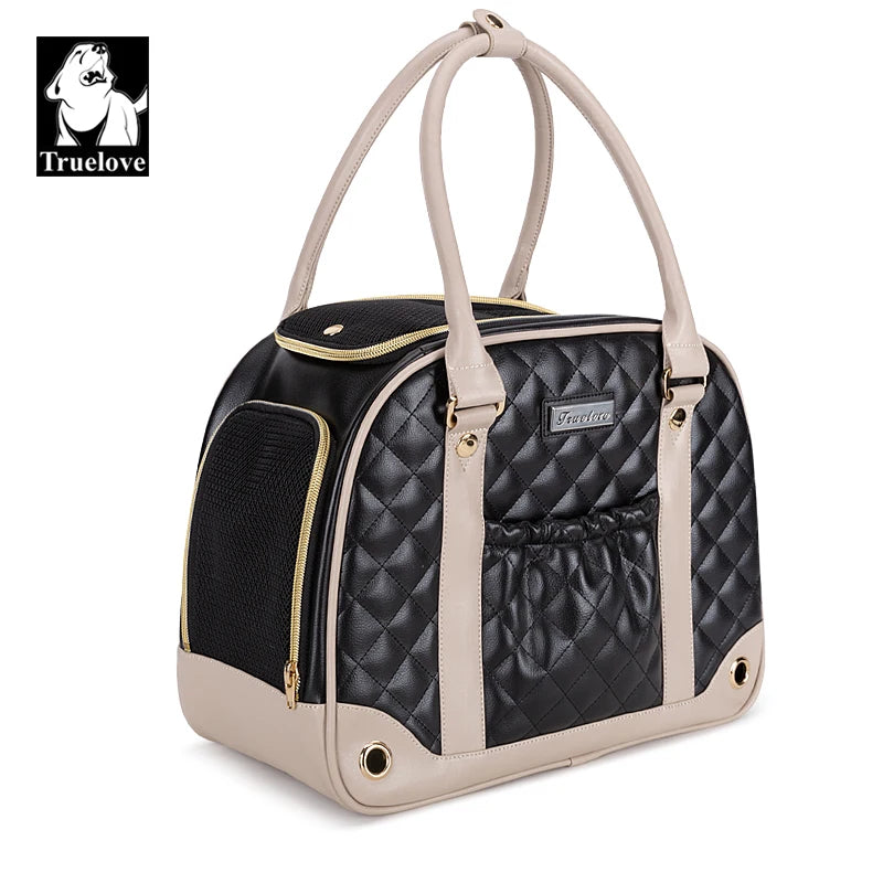 TRUELOVE TLX6971 Fashion Pet Carrier – Cat & Small Dog, Breathable Leather, Sizes M/L