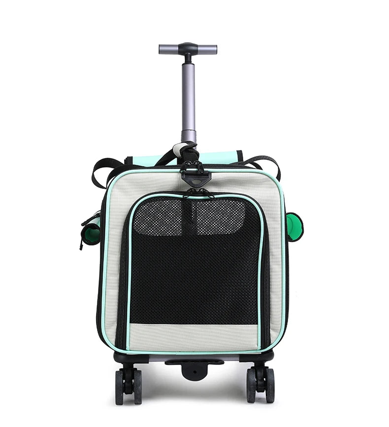 Sac de Transport à Roulettes pour Chat et Chien — Grande Capacité, Pliable, Cabine de Voyage