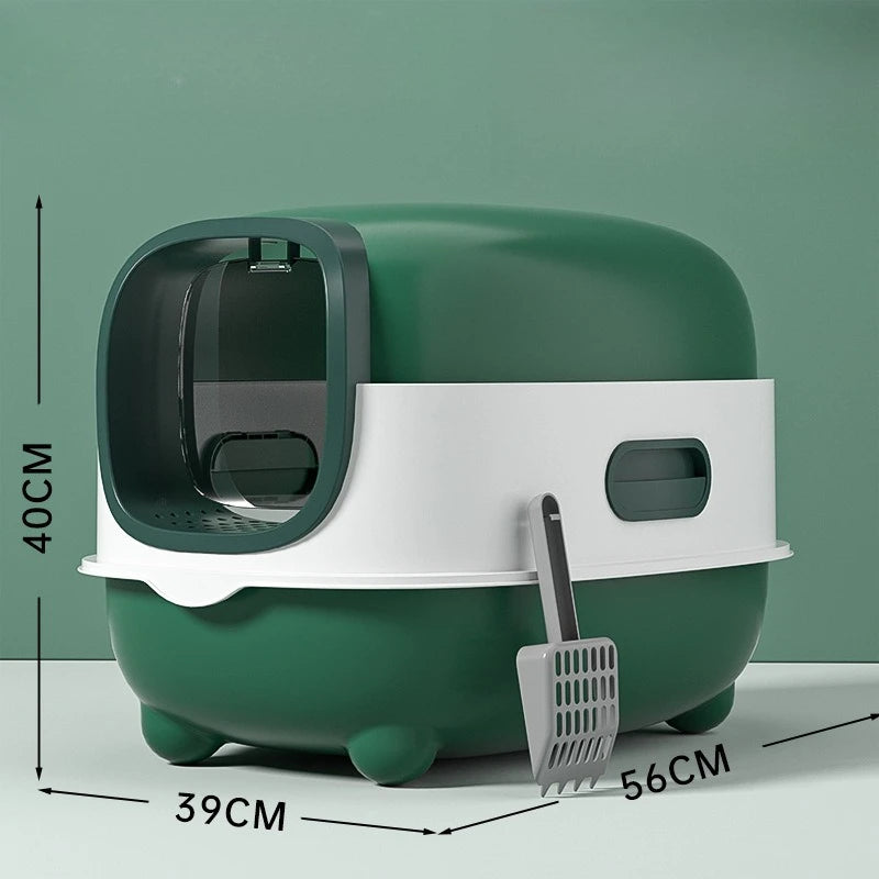 Enclosed Dome Cat Litter Box with Scoop - 40x39x56cm