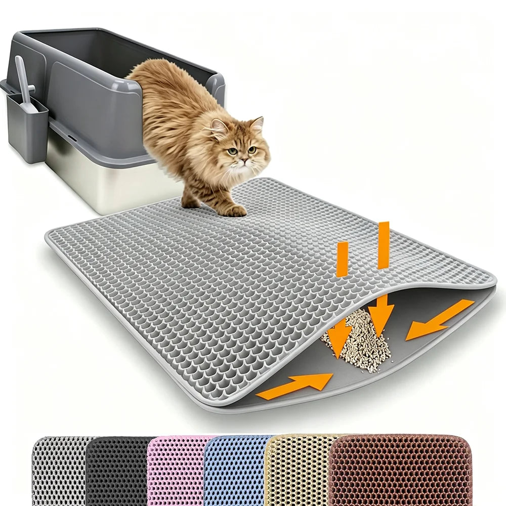 Double Layer Cat Litter Mat - Waterproof & Non-slip