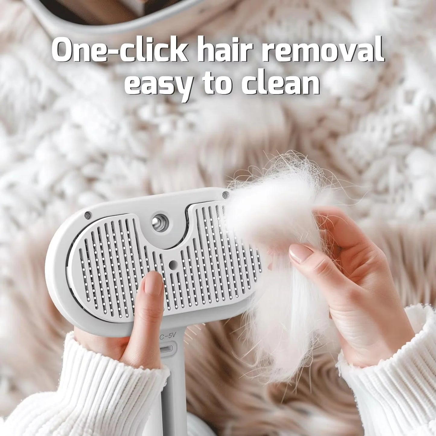 Brosse Vapeur Démêlante 3-en-1 pour Chat & Chien