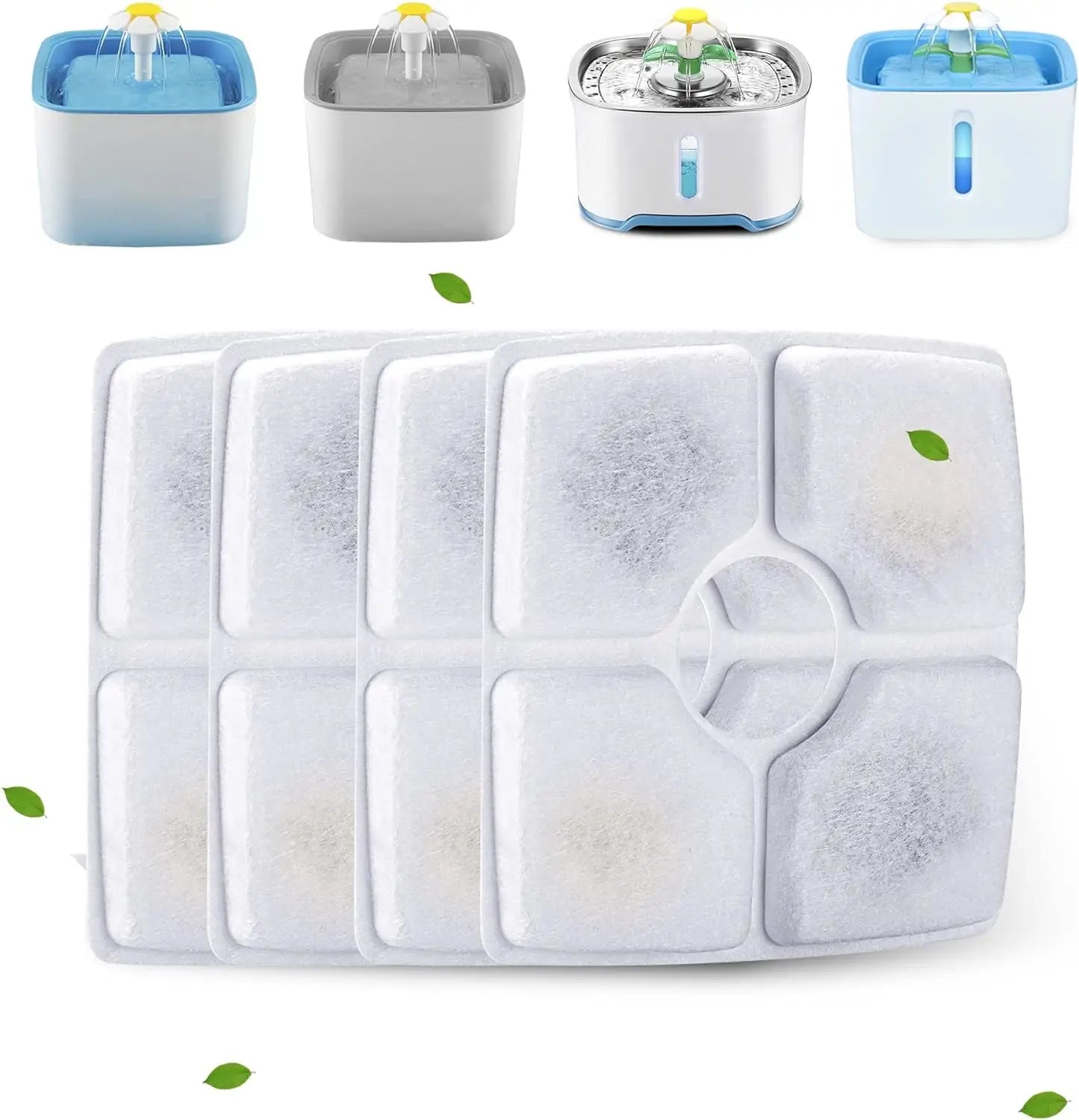 Cartouches de filtre de remplacement blanches pour fontaine à eau, lot de 4/8, ensemble en plaque.