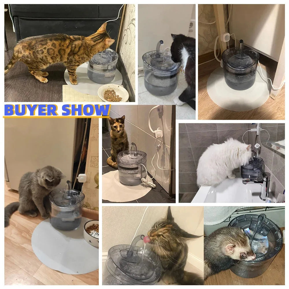 Fontaine à Eau Automatique pour Chat & Chien – 2L, Ultra-Silencieuse, Sans BPA