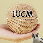 Balle en sisal beige tressé, forme ronde, pour griffer
