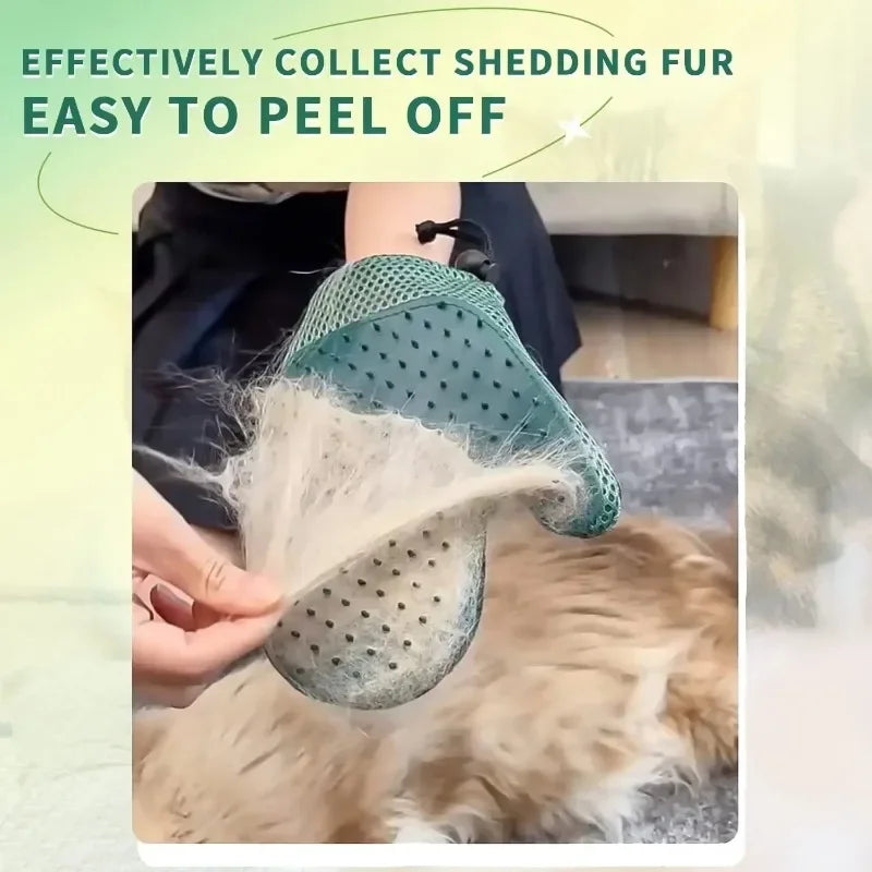 Double-Sided Pet Grooming Glove – Deshedding & Massage