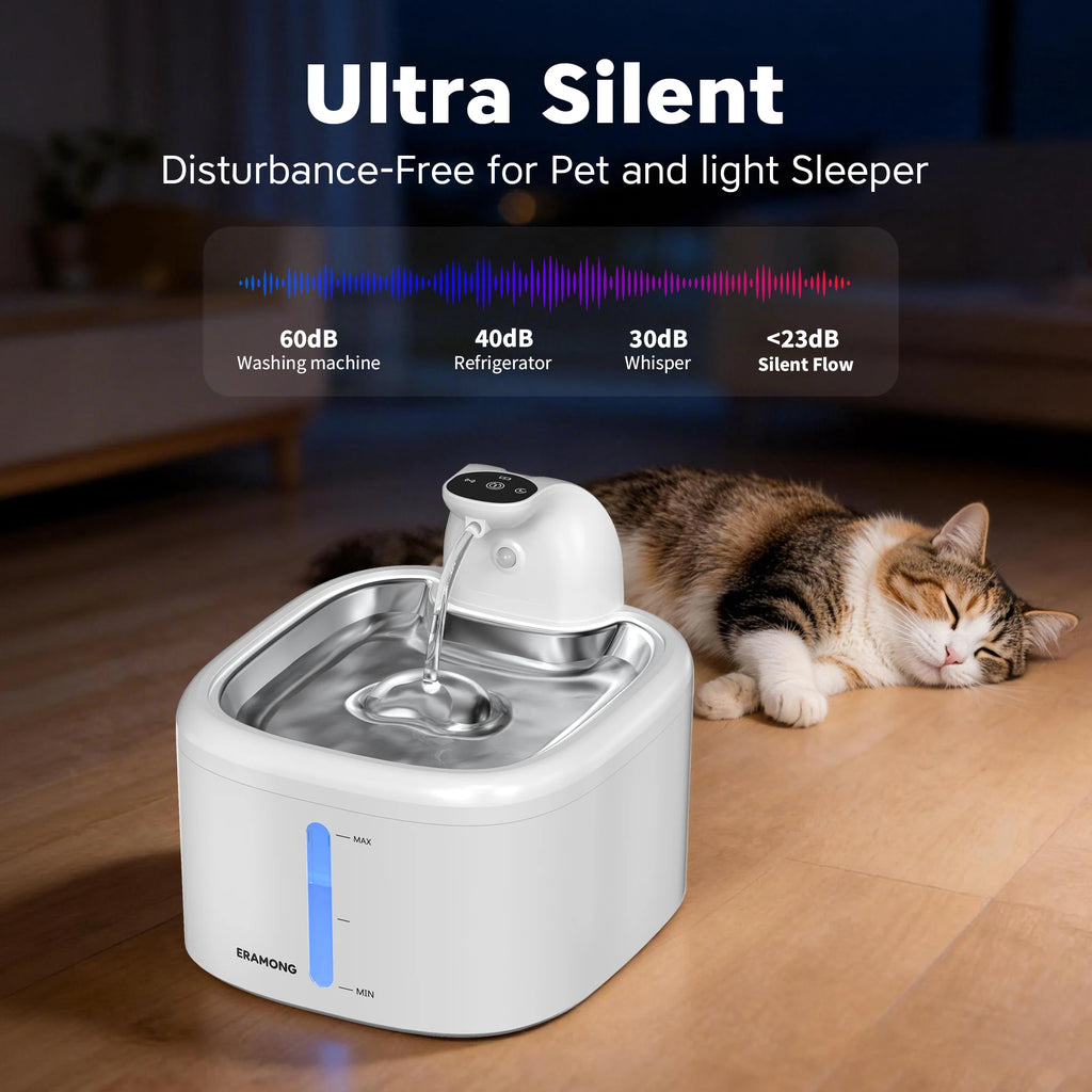 Fontaine à eau sans fil pour chat 3,5 L – Capteur intelligent
