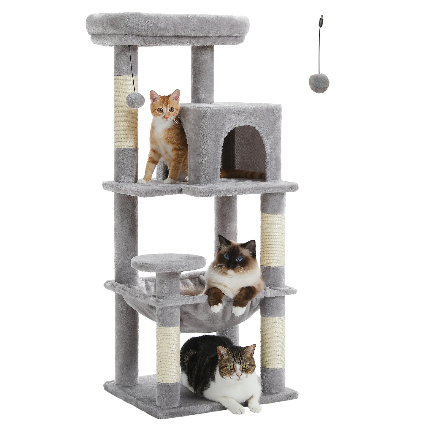5-Tier Cat Tree — Large Cat Tower with Hammock & Perch for Large Cats