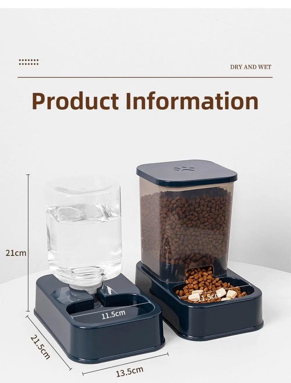 Distributeur Automatique de Nourriture pour Chat & Chien — 1,5L + Fontaine 1,2L