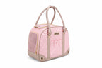 Sac de transport chat et chien rose matelassé, poignées et poche latérale