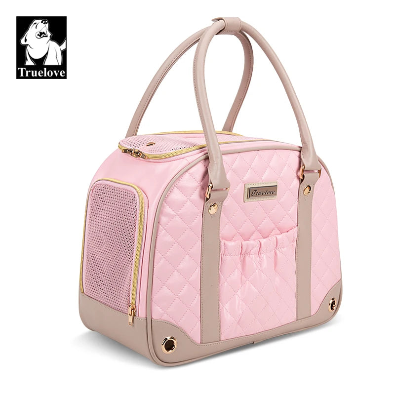 TRUELOVE TLX6971 Fashion Pet Carrier – Cat & Small Dog, Breathable Leather, Sizes M/L