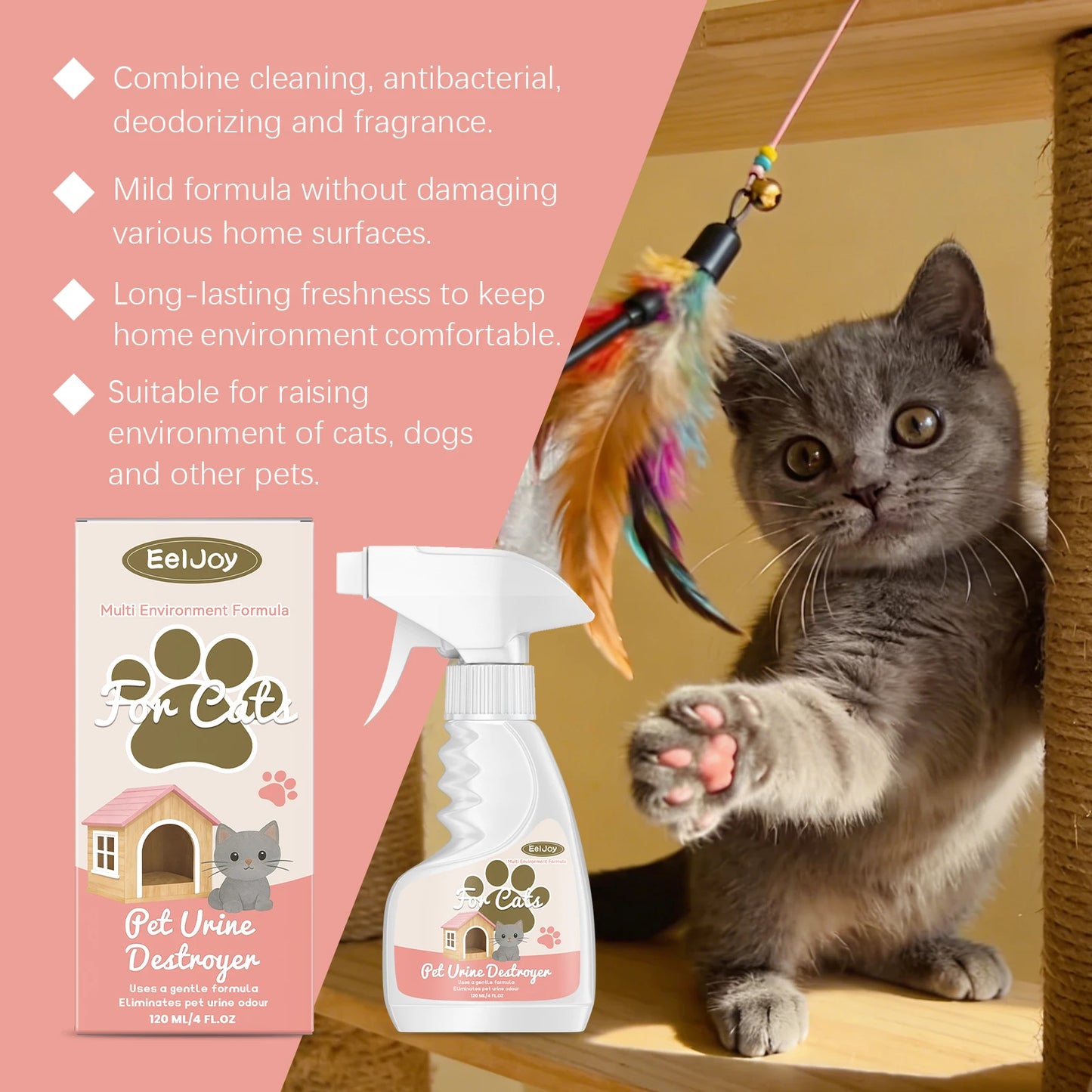 Spray Éliminateur d'Urine pour Chat et Chien – 120ml | EelJoy
