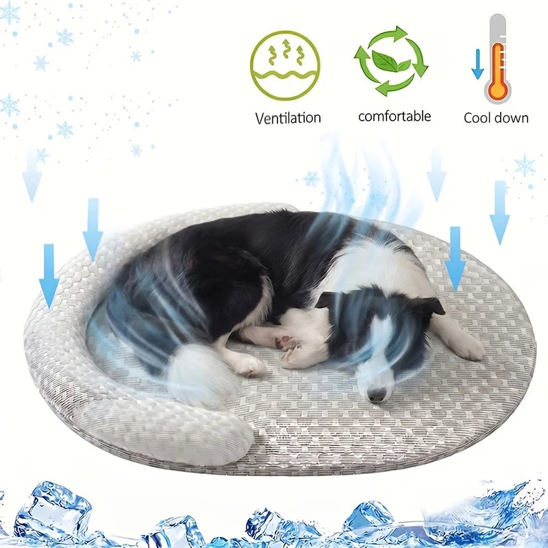 Tapis Rafraîchissant Chat & Chien – Mousse Mémoire & Coussin Cervical