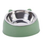 15° Tilted Cat Bowl – Non-Slip Base, PP and Stainless Steel