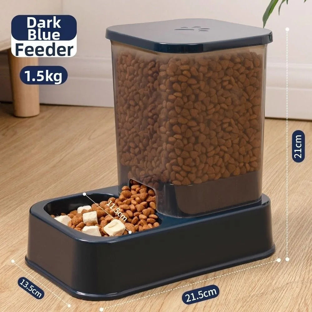 Distributeur Automatique de Nourriture pour Chat & Chien — 1,5L + Fontaine 1,2L