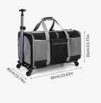 Sac de Transport Chariot XL pour Chat et Chien – Pliable, Roulettes Amovibles