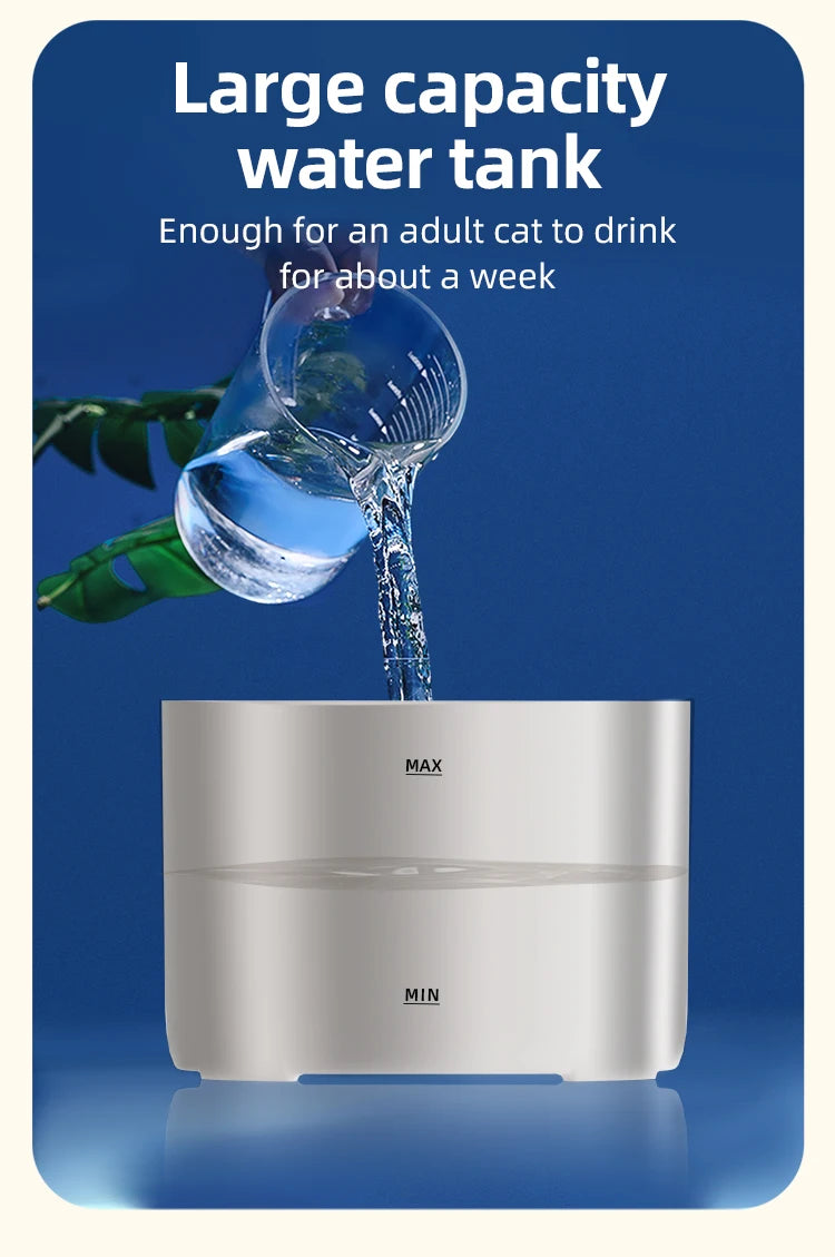 Fontaine à Eau Automatique pour Chat & Chien – 2L, Ultra-Silencieuse, Sans BPA