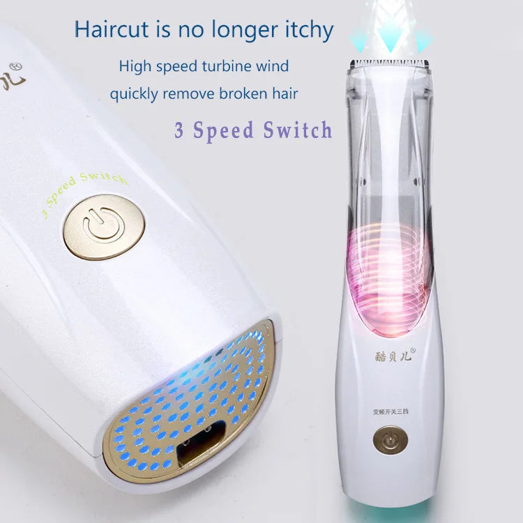 Tondeuse Aspirante pour Chien et Chat – 3 Vitesses, Rechargeable, Silencieuse