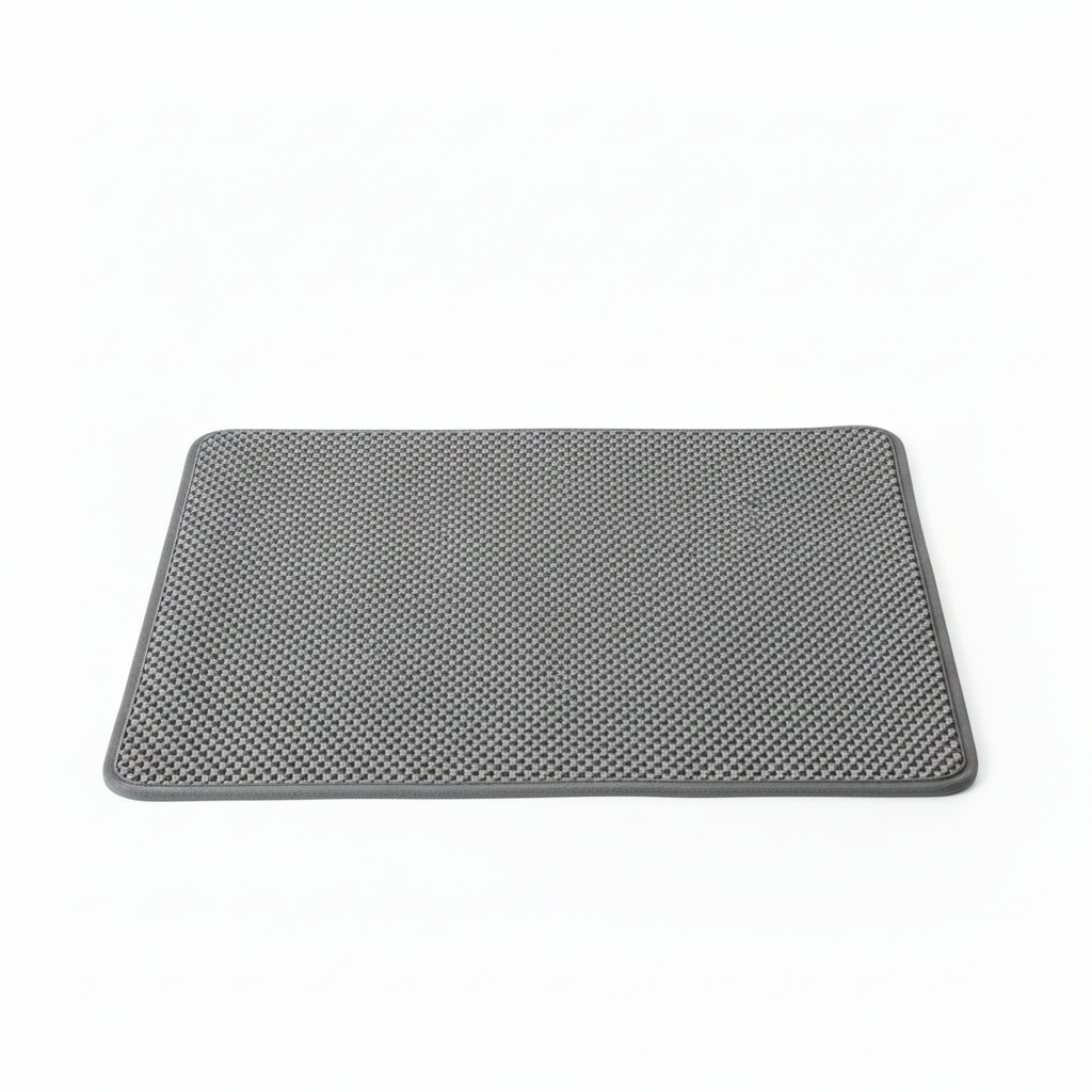 Tapis Litière Chat Double Couche - Imperméable Anti-Dispersion Sur fond blanc 