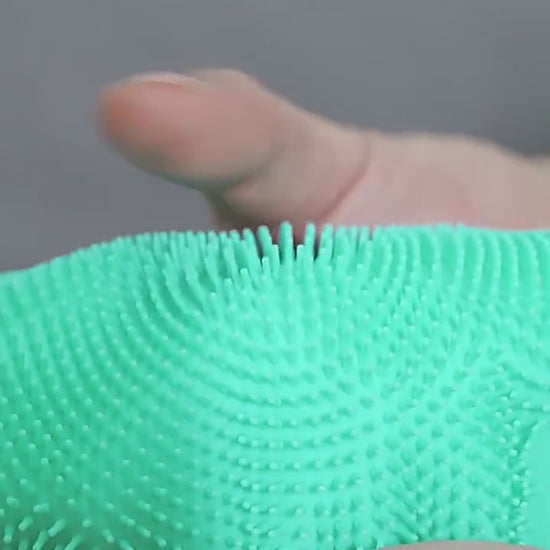 Démonstration du gant de toilettage en silicone pour chat et chien - utilisation et massage